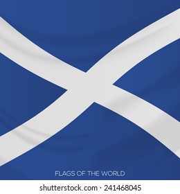 vector illustration of a close view up on the flag of Scotland