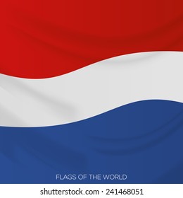 vector illustration of a close up view on the flag of netherlands