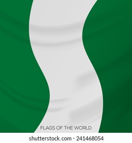 vector illustration of a close up view on the flag of nigeria
