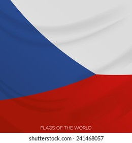 vector illustration of a close up view on the flag of czech republic
