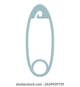 Vector illustration of a closed baby blue safety pin on a white background
