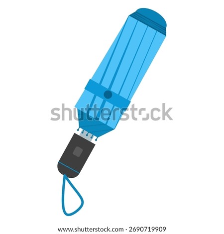 Vector illustration of a closed compact travel umbrella