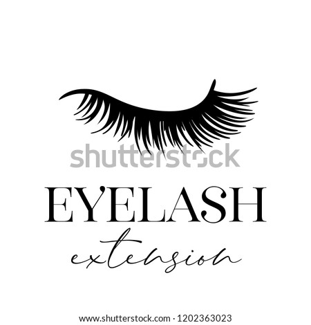 Vector illustration of closed eye with long eyelashes isolated on white.