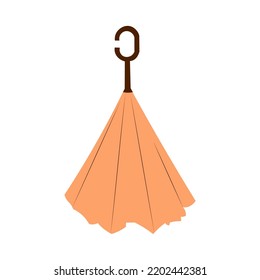 vector illustration of a closed folded umbrella in flat style. Umbrella in autumn boho colors. The illustrations are hand drawn