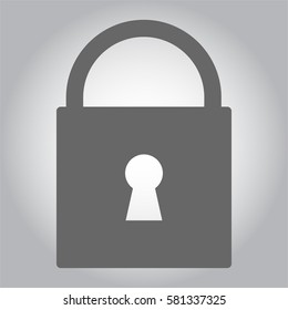 Vector illustration of Closed Lock vector in Gray icon or symbol
