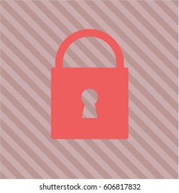 Vector Illustration of Closed Lock symbol in red color
