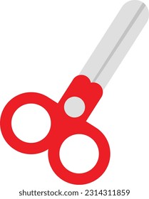 Vector illustration of closed scissors. Children's scissors with blunt tips.