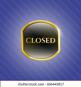 Vector Illustration Of Closed shiny emblem
