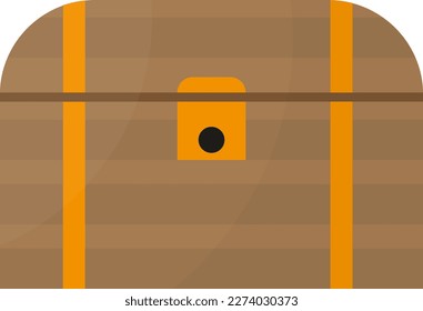 Vector illustration of a closed trunk. Pirate treasure. Discovery of buried treasure. Mystery.
