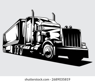 Ilustração vetorial de um caminhão furgão fechado.