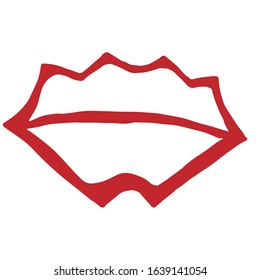 Vector illustration. Close-up abstract drawing of devil lips.