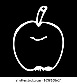 Vector illustration. Close-up apple on an isolated black background.