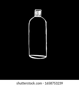 
Vector illustration. Close-up container for cosmetics on a black isolated background.