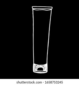
 Ilustración vectorial. Contenedor de cierre para cosméticos en un fondo negro aislado.