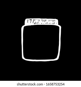 
 Vektorillustration. Nahaufnahme-Behältnis für Kosmetika auf schwarz-isoliertem Hintergrund.