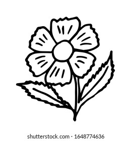 
Vector illustration. Close-up of monochrome abstract wild flower on an isolated white background. Design for coloring books, covers, print clothes.