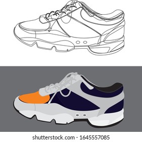 Vector illustration of cloth shoes for leisure sports