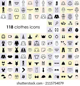 vector illustration of clothes accessories costumes big vector icons set for online shop categories