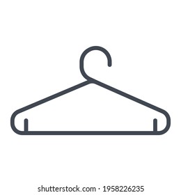Vector illustration of clothes hanger icon with outline style. Good for graphic assets in web design, UI, banners, drawing books, and brochures. simple design.