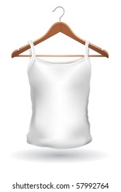 vector illustration of clothes hanger with tank top