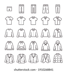 vector illustration. clothes icon set.