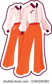 Vector illustration. Clothes, isolated white background. Stylized art, minimalistic drawing. Sticker, icon. Cartoon uniform