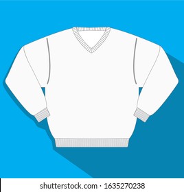 Vector illustration, Clothes related, sweather vector flat Icon. Sweater with V-neck. Symbol. EPS10.