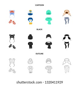 Vector illustration of clothes  and texture icon. Set of clothes  and weather  stock vector illustration.