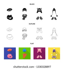 Vector illustration of clothes  and texture icon. Collection of clothes  and weather  stock symbol for web.