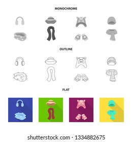Vector illustration of clothes  and texture icon. Collection of clothes  and weather  vector icon for stock.