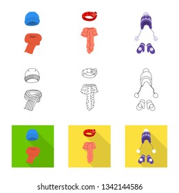 Vector illustration of clothes  and texture icon. Set of clothes  and weather  stock vector illustration.