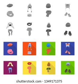 Vector illustration of clothes  and texture icon. Set of clothes  and weather  stock vector illustration.