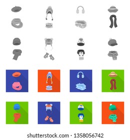Vector illustration of clothes  and texture icon. Collection of clothes  and weather  vector icon for stock.