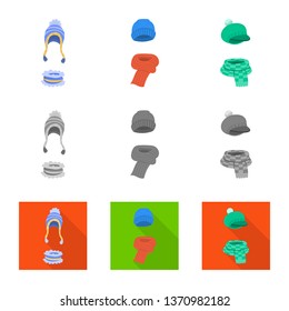 Vector illustration of clothes  and texture icon. Set of clothes  and weather  stock vector illustration.