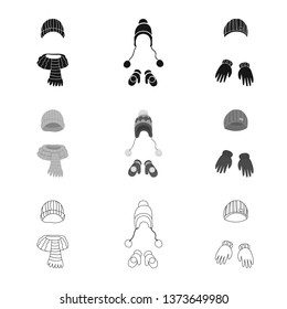 Vector illustration of clothes  and texture icon. Set of clothes  and weather  stock vector illustration.