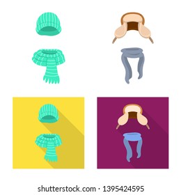 Vector illustration of clothes  and texture icon. Set of clothes  and weather  stock symbol for web.