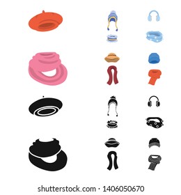 Vector illustration of clothes  and texture icon. Set of clothes  and weather  vector icon for stock.