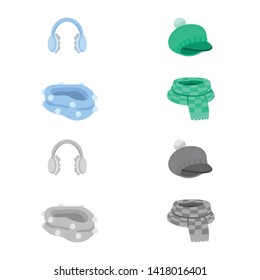 Vector illustration of clothes  and texture icon. Collection of clothes  and weather  stock symbol for web.