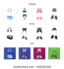 Vector illustration of clothes and texture icon. Set of clothes and weather stock vector illustration.