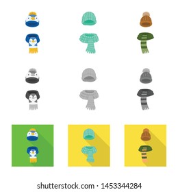 Vector illustration of clothes and texture icon. Collection of clothes and weather stock symbol for web.
