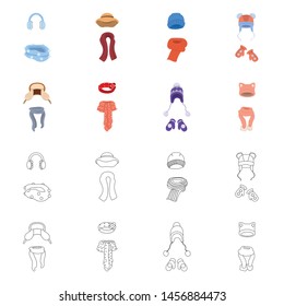 Vector illustration of clothes and texture icon. Collection of clothes and weather stock symbol for web.