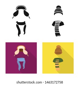 Vector illustration of clothes and texture icon. Collection of clothes and weather stock symbol for web.