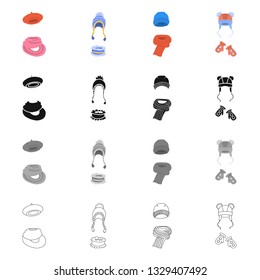Vector illustration of clothes  and texture logo. Collection of clothes  and weather  stock vector illustration.