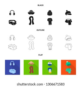Vector illustration of clothes  and texture sign. Set of clothes  and weather  stock symbol for web.