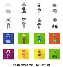 Vector illustration of clothes  and texture sign. Collection of clothes  and weather  stock symbol for web.