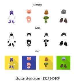 Vector illustration of clothes  and texture sign. Collection of clothes  and weather  stock vector illustration.
