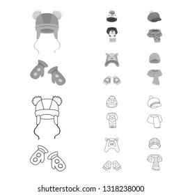 Vector illustration of clothes  and texture sign. Collection of clothes  and weather  vector icon for stock.
