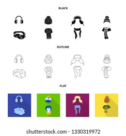 Vector illustration of clothes  and texture sign. Collection of clothes  and weather  vector icon for stock.