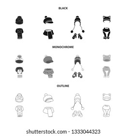 Vector illustration of clothes  and texture sign. Collection of clothes  and weather  stock symbol for web.