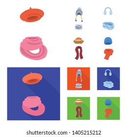Vector illustration of clothes  and texture sign. Collection of clothes  and weather  vector icon for stock.